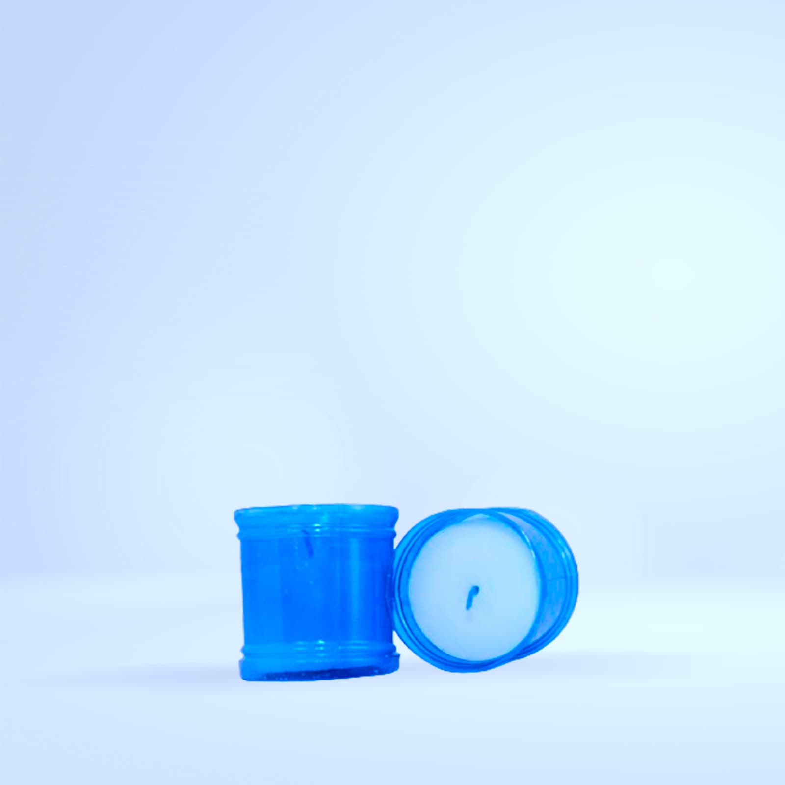 Bougie chauffe-plat bleue