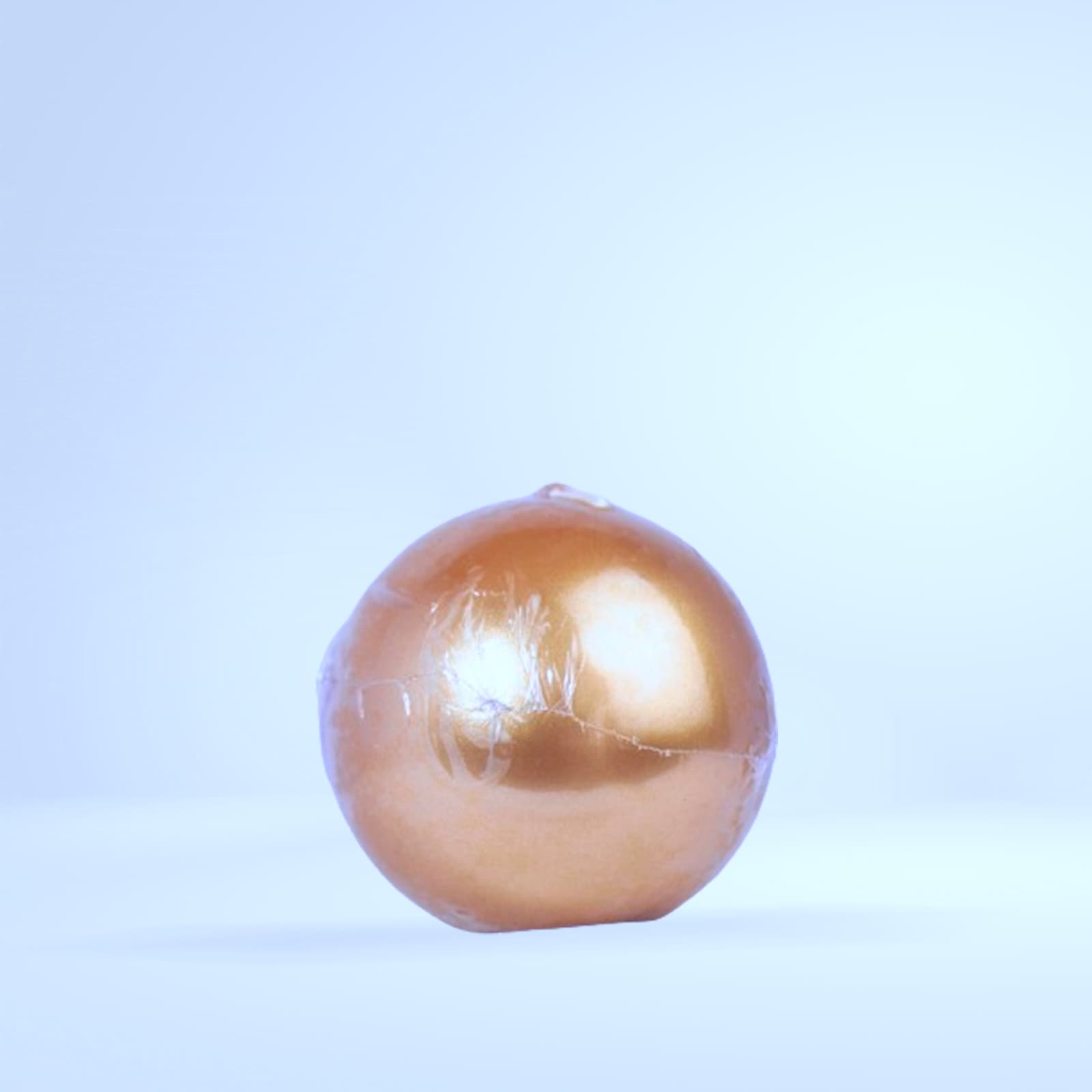 Bougie ronde effet doré métallisé