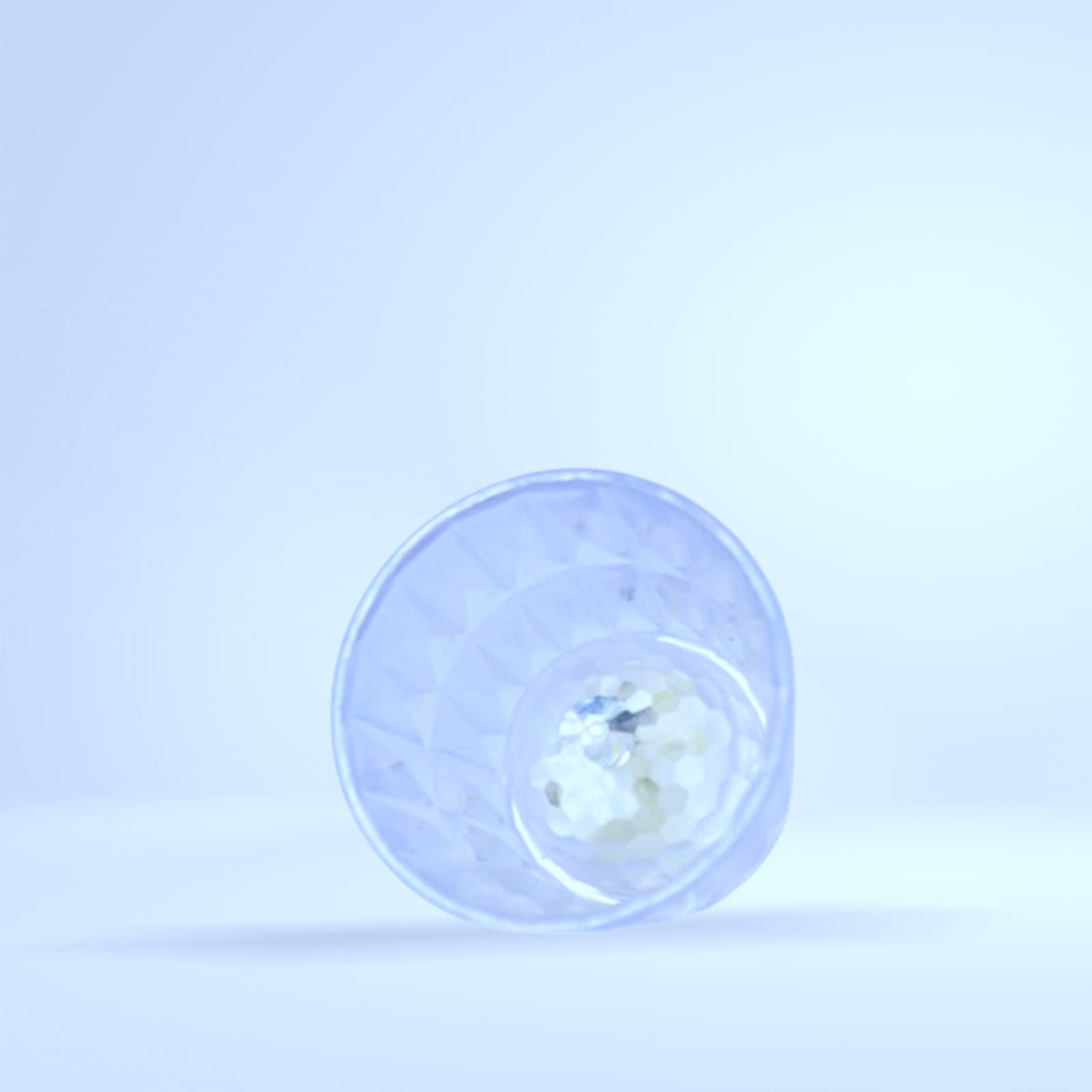 Bougeoir en verre facetté