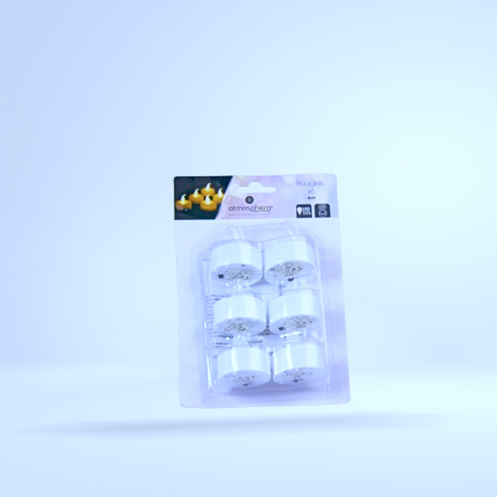 Bougies chauffe-plat LED blanches (lot de 6, Atmosphera)