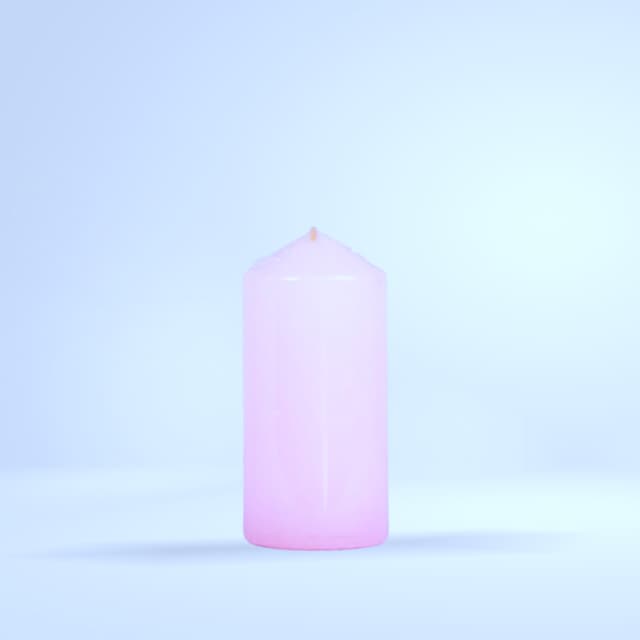 Bougie ronde rose pastel