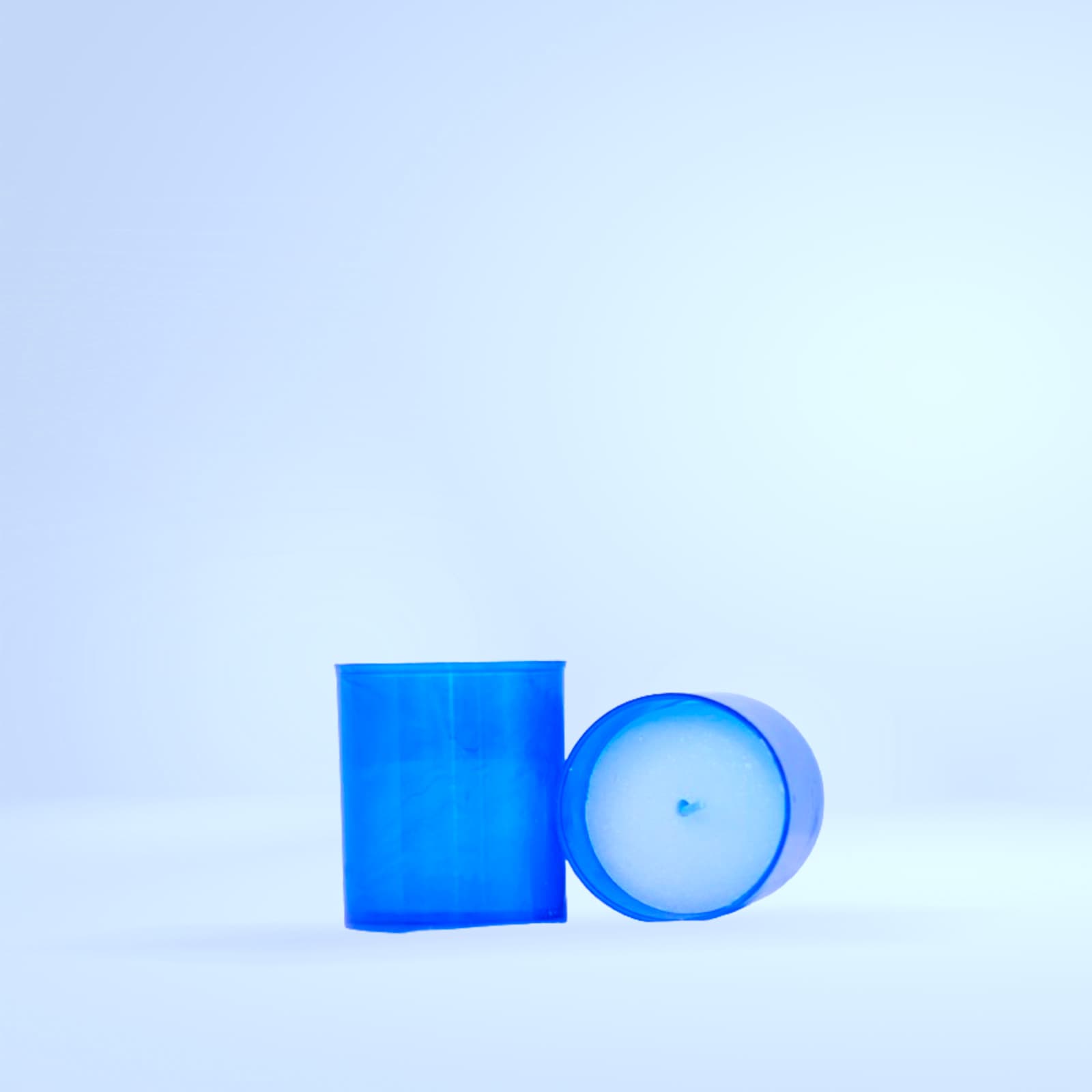 Duo cierges bleus transparents