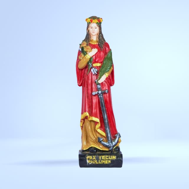 Statue Sainte Philomène (rouge, ancre)