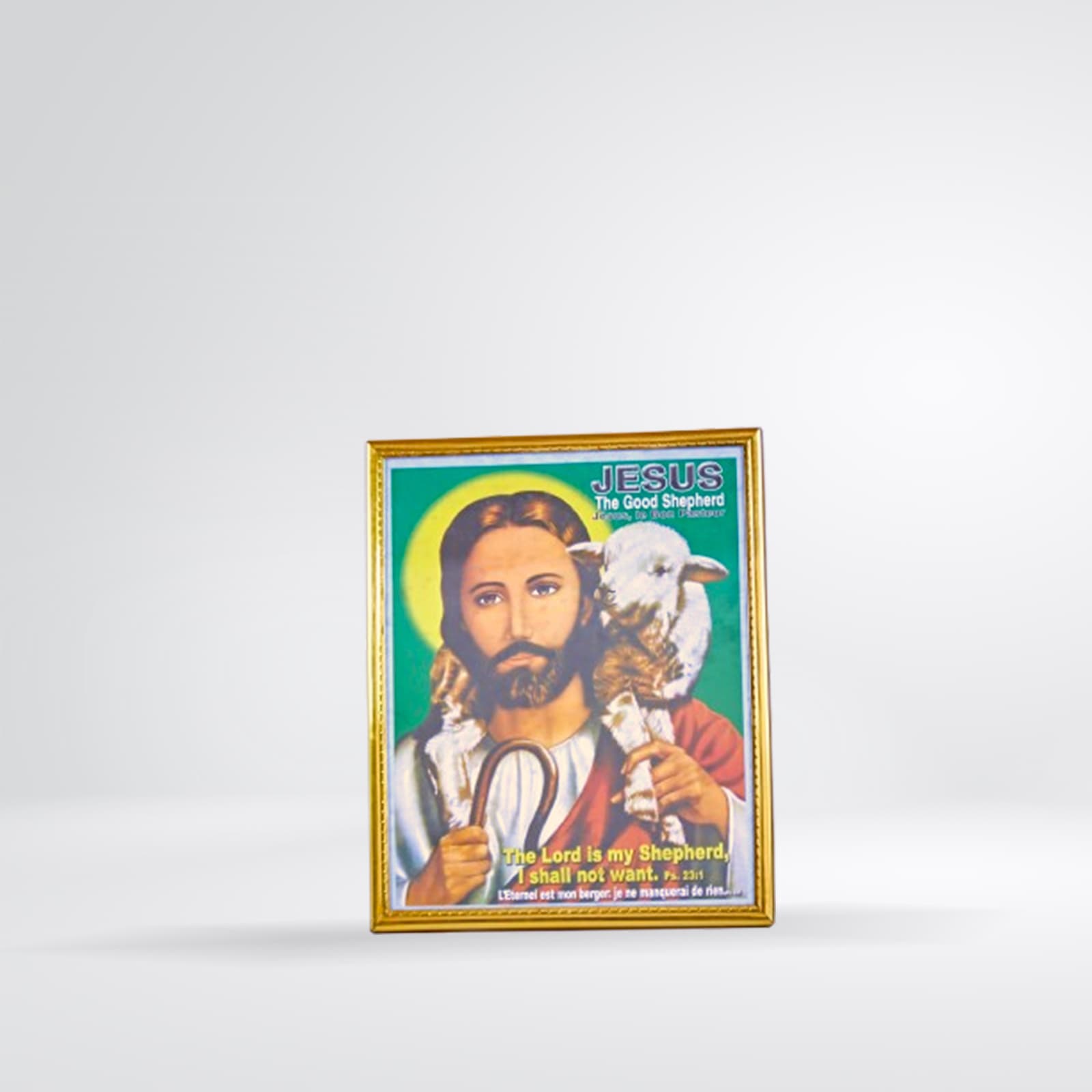 Tableau Jésus Bon Berger (cadre doré)