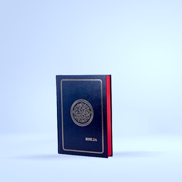 Bible "Biblia" (bleu marine, médaillon doré)